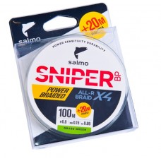 Aukla, pītā, Salmo Sniper BRAID X4 Grass Green, 7,27KG