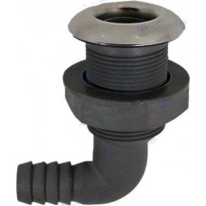 Caurtece, plastmasa, 90 grādi, 19mm